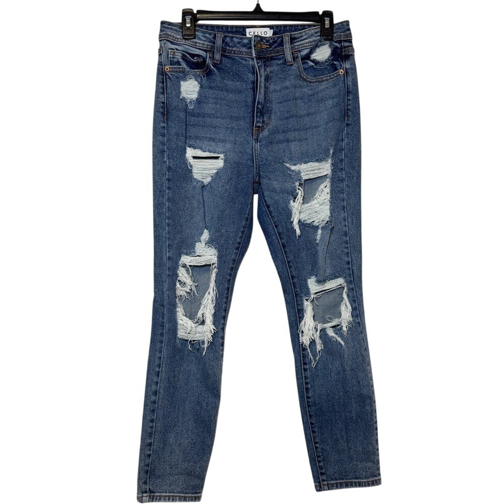 CELLO JEANS Destructed Skinny Denim Blue Jean‎ Size 7